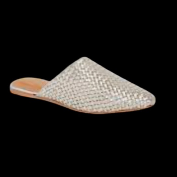 Nordstrom Jeffrey Campbell DASHI gold woven slides WOMEn’s shoes size 6 - Picture 1 of 16